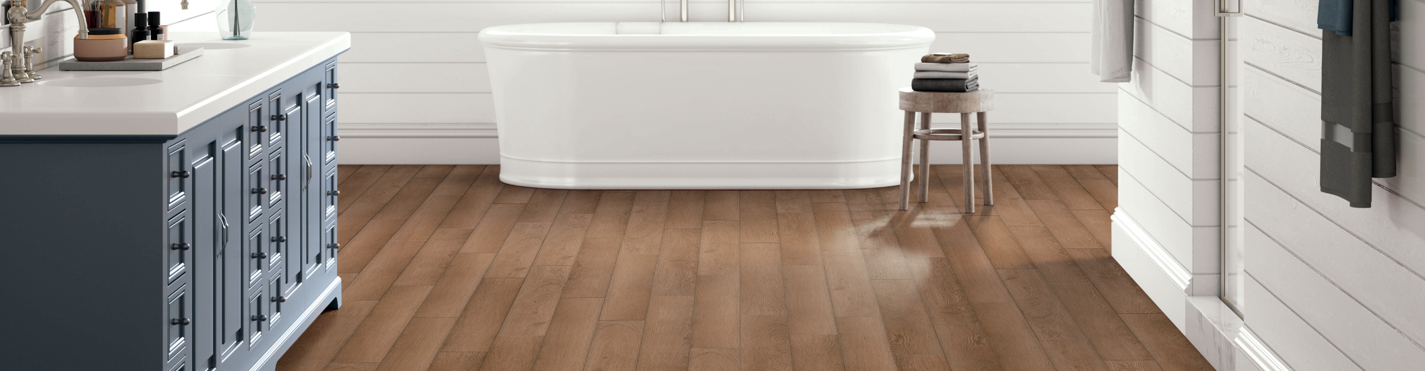 Waterproof Vinyl Plank Flooring in Bathroom